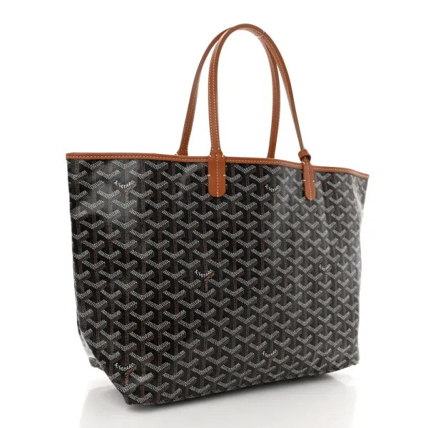 Goyard Saint Louis Tote PM Black/Gold Goyardine Canvas - Image 2