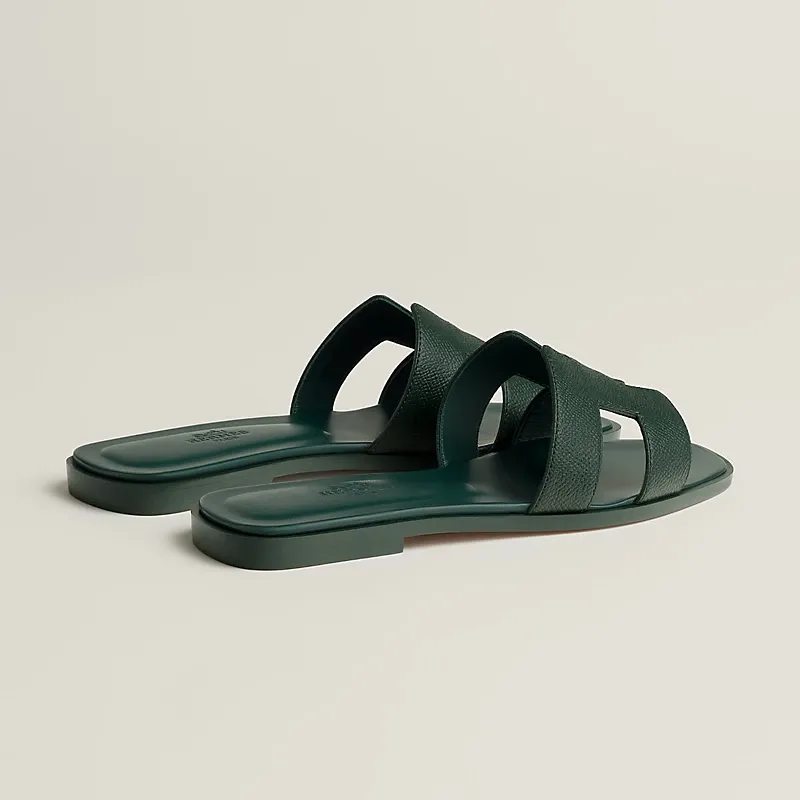 HERMES Oran Green Slippers