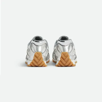 Bottega Veneta Orbit Sneakers In Silver Technical Fabric And Mesh Lace-Up Sneaker