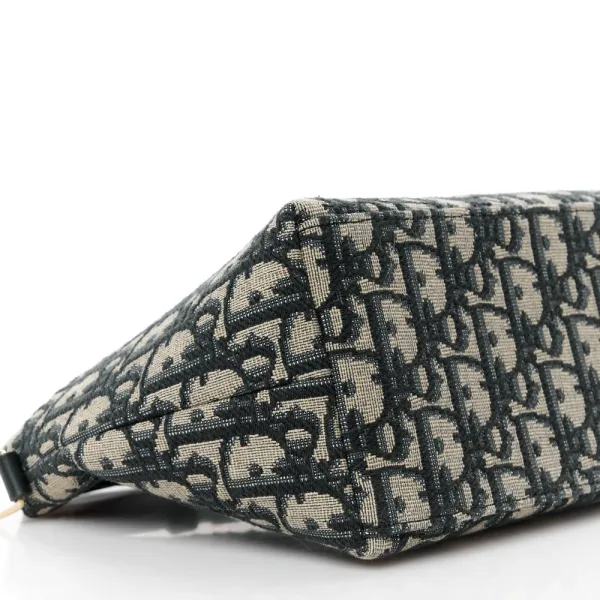 Dior Medium DiorTravel Nomad Pouch Blue Oblique Canvas Gold Hardware - Image 4