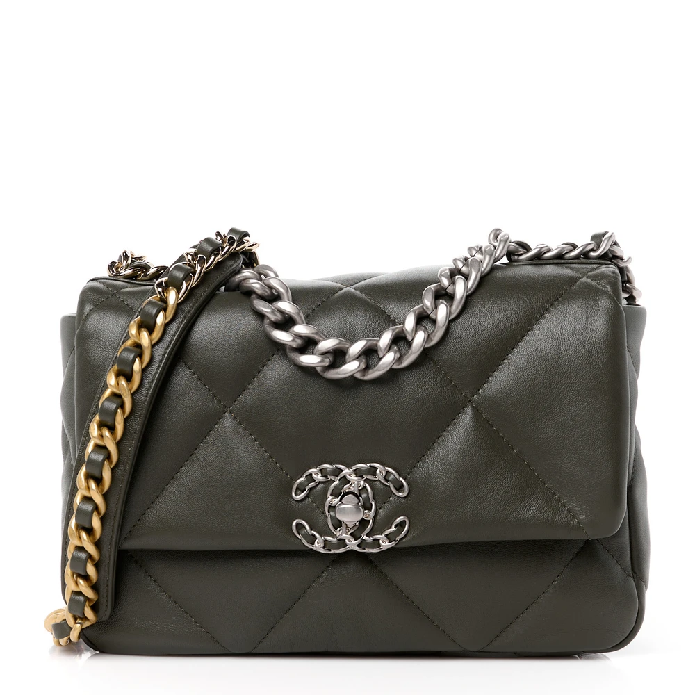 Bolsa Flap Chanel 19 Khaki para Mulheres
