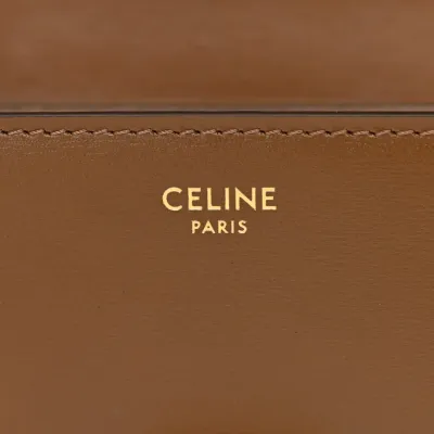 Celine Small Teen Classic Box Flap Bag Camel Box Calfskin Leather Gold Hardware