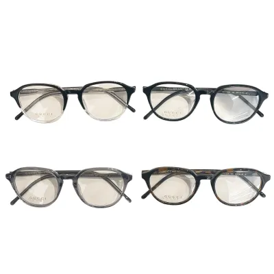 Gucci Boston frame glasses black silver/grey/black/leopard color transparent lens Size 55口18-145