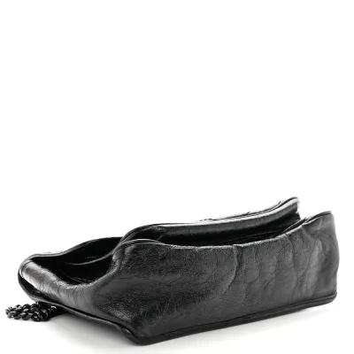Saint Laurent Medium Niki Chain Satchel Black Crinkled Monogram Calfskin Matelasse Leather Black Hardware