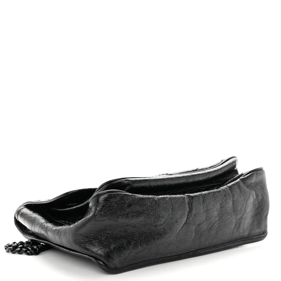 Saint Laurent Medium Niki Chain Satchel Black Crinkled Monogram Calfskin Matelasse Leather Black Hardware