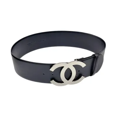 Chanel CC Belt In Black Calfskin With Silver Hardware 20/30/40/70mm