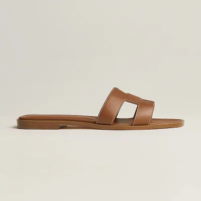 HERMES Oran Brown Slippers