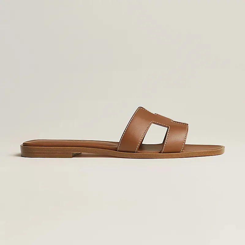 HERMES Oran Brown Slippers