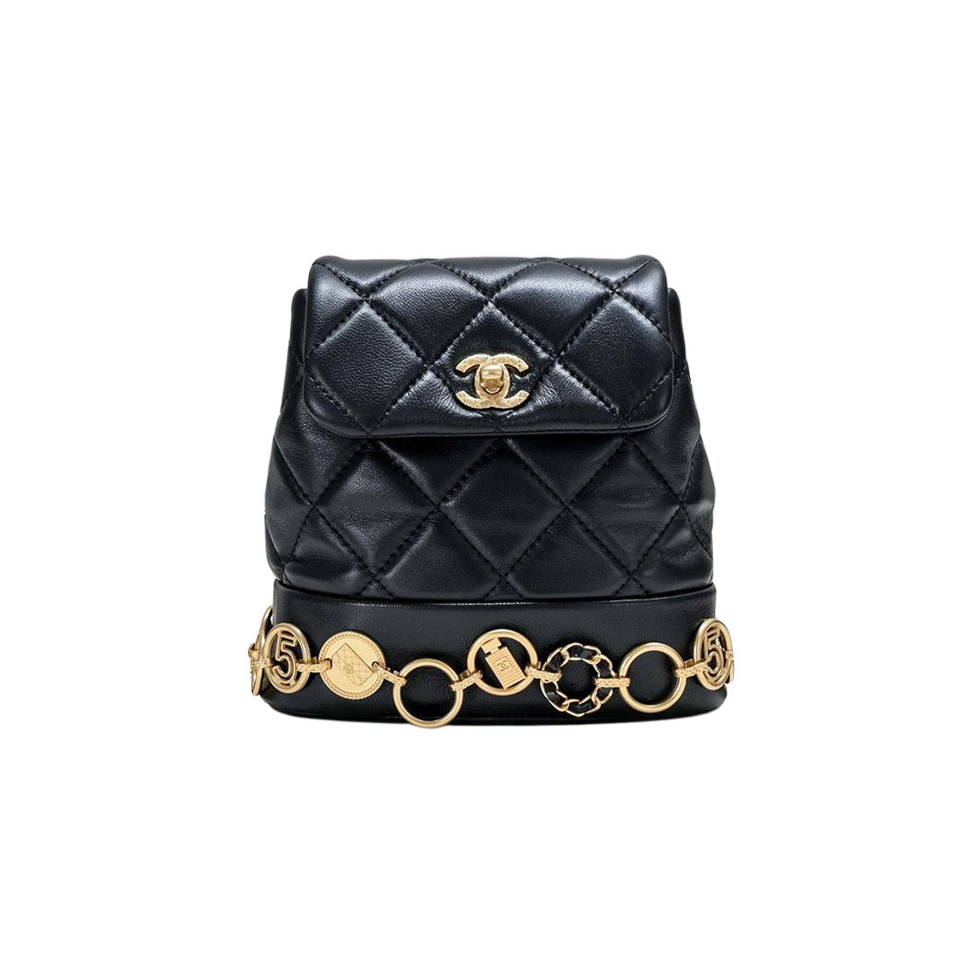 Chanel Mochilas de Couro de Cordeiro Acolchoadas Preto / Branco / Vermelho / Rosa