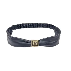 Chanel Women's Elastic Belt In Black/White Calfskin With Gold/Silver Hardware 50mm