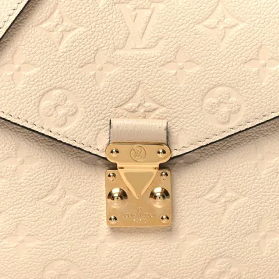 Louis Vuitton Pochette Metis PM Creme Monogram Empreinte Leather Brass Hardware