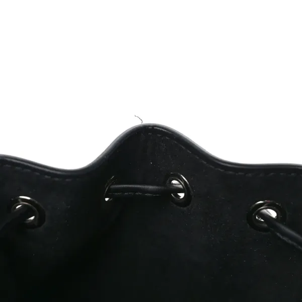 Fendi Mini F is Fendi Logo Embossed Mon Tresor Bucket Bag Black King Vitello Leather Silver Hardware - Image 9