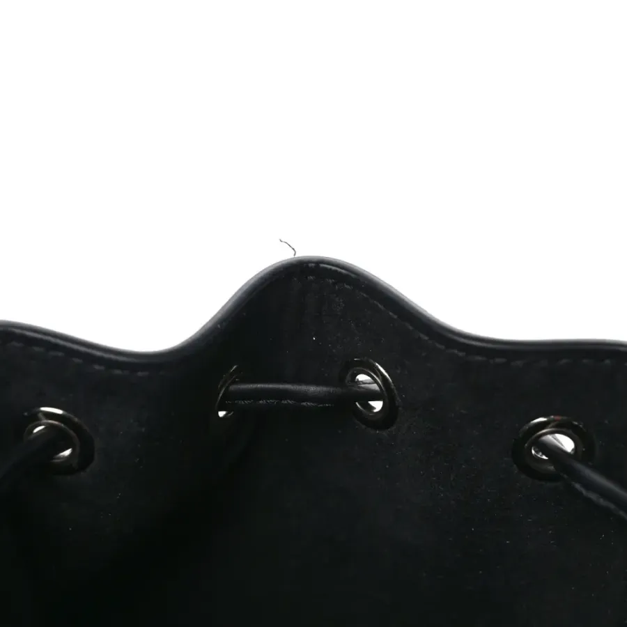 Fendi Mini F is Fendi Logo Embossed Mon Tresor Bucket Bag Black King Vitello Leather Silver Hardware