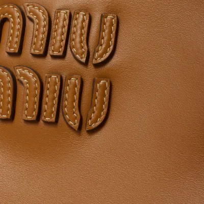 Miu Miu Calfskin Leather Brown Shoulder Bags