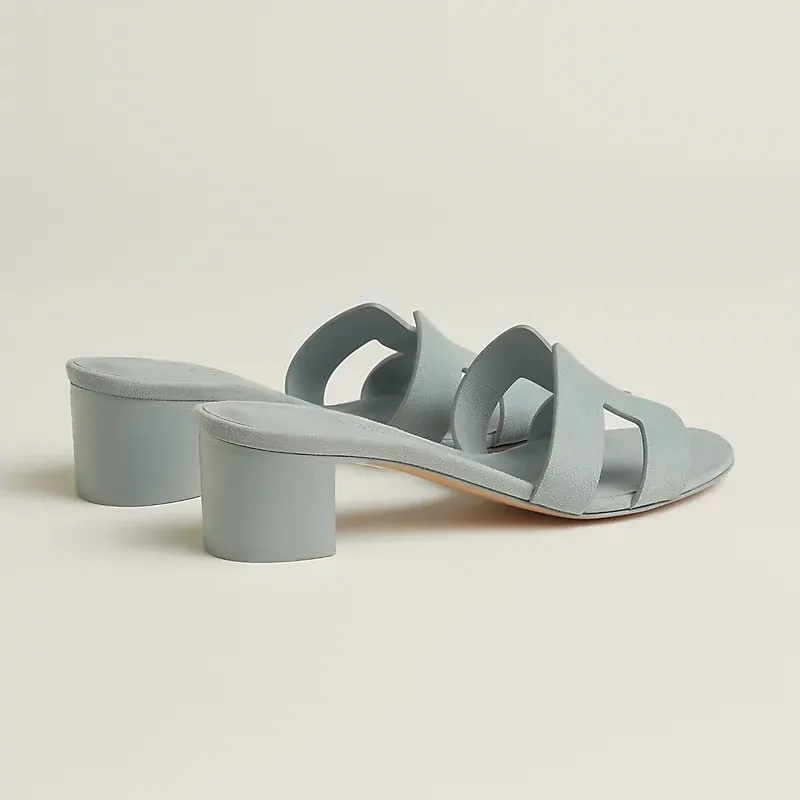 HERMES Oasis Slippers High-heeled slippers Blue High Heels Sandal