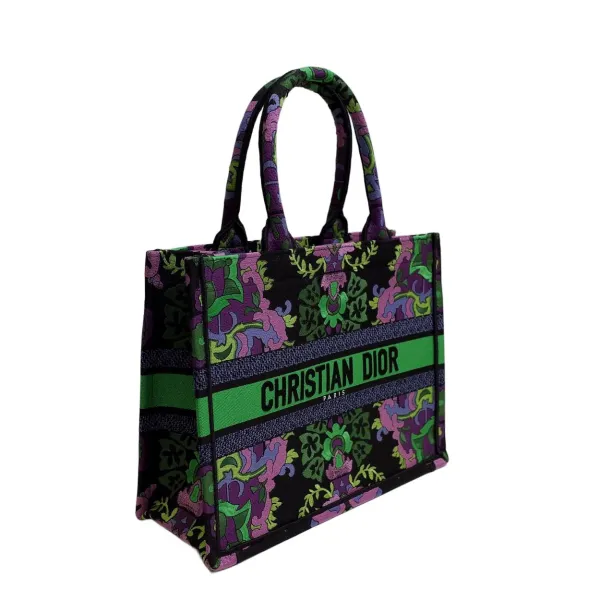 Dior Book Tote Medium Broderie Dior Indian Purple Multicolore - Image 3