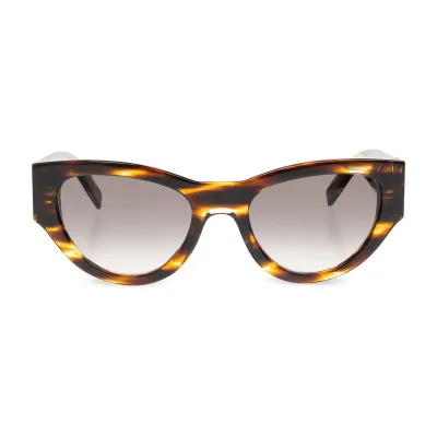 Saint Laurent Cat Eye glasses leopard/black gold/black silver color Size 53口20-145