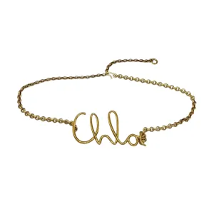 Chloe Adjustable Chain Belt In Gold