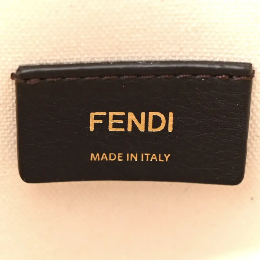 Fendi Mini F is Fendi FF Multicolor Embroidered Mon Tresor Bucket Bag Grezzo/Multicolor/Latte Canvas & Grace Vitello Leather Gold Hardware