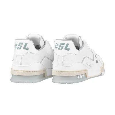 Louis Vuitton White grain calf leather sneakers