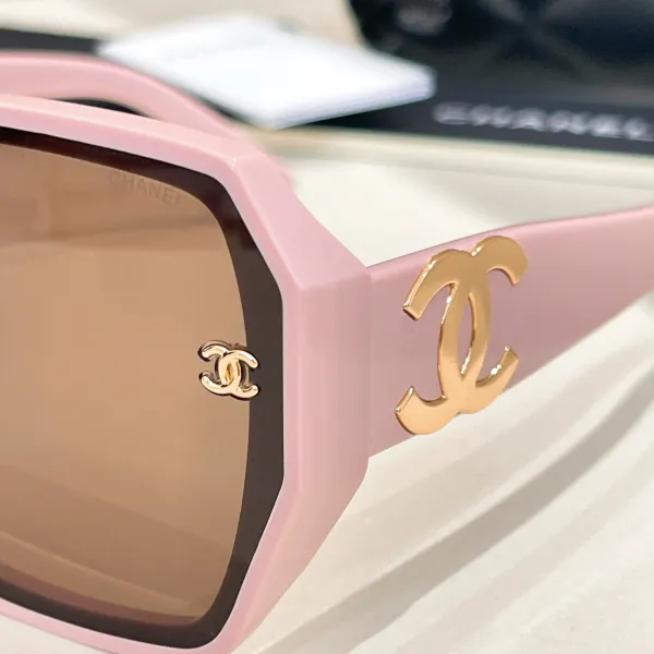 CHANEL square frame glasses pink brown color size 52口22-140 - Image 4
