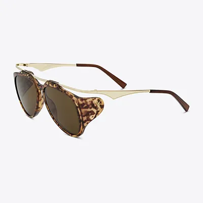 Saint Laurent aviator glasses leopard/ivory/black/brown color Size 55口16-135