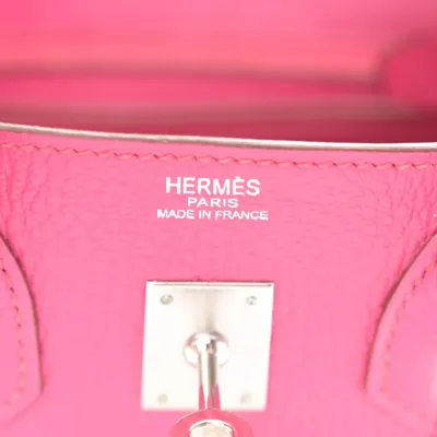 Hermès Birkin 25 Rose Shocking Chevre Mysore Leather Silver Hardware
