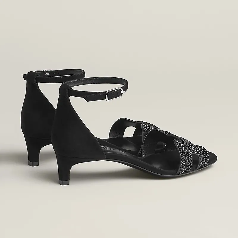 HERMES Joy Black High Heels Sandal