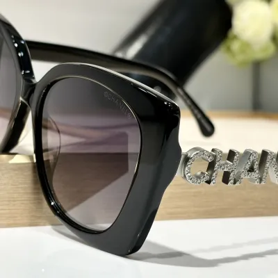 CHANEL square frame glasses black color SIZE 53-17-140