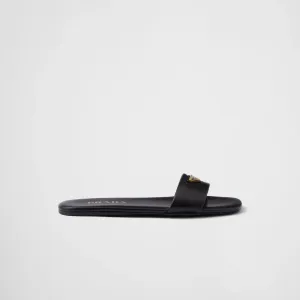 PRADA Black bright leather slipper