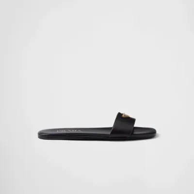 PRADA Black bright leather slipper