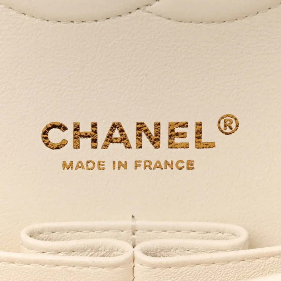 Chanel Double Flap Medium White Quilted Caviar Leather
