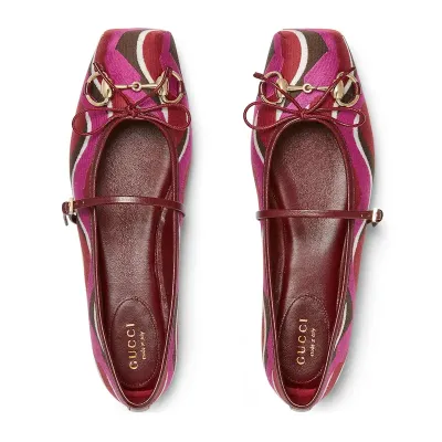 Gucci red Ballet Shoes Flat Shoes