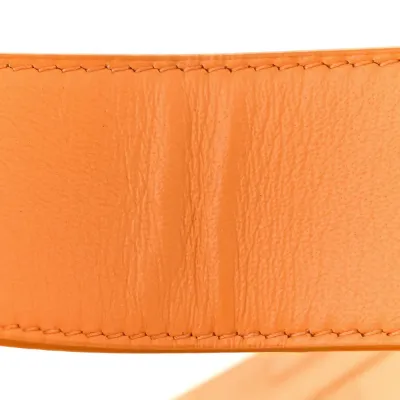 Fendi FF 1974 Embossed Baguette Clementine Nappa Leather Gold Hardware