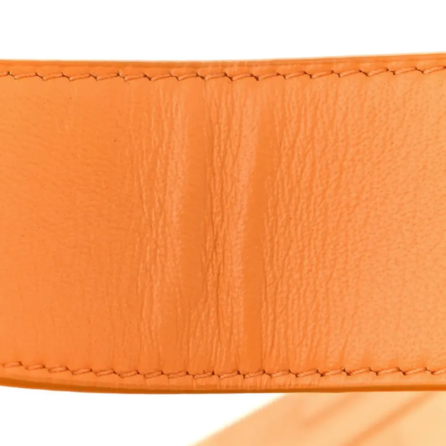 Fendi FF 1974 Embossed Baguette Clementine Nappa Leather Gold Hardware