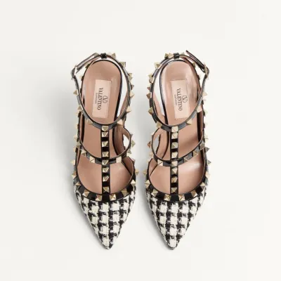 VALENTINO Thousand-bird lattice fabric Heels (heel height 10cm)