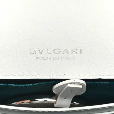 Bvlgari Medium Serpenti Forever East West Shoulder Bag Opal Grey Calfskin Leather Silver Hardware