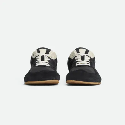 Bottega Veneta Orbit Flash Sneakers In Black Suede And Nylon Lace-Up Sneaker With Leather Trims