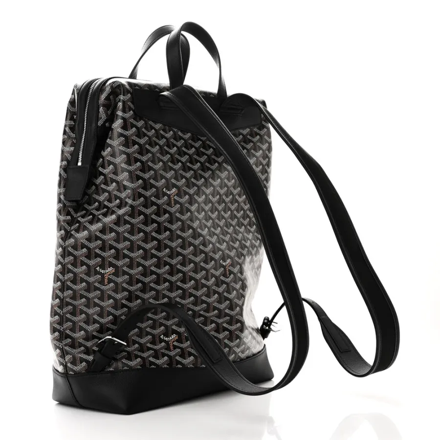 Goyard Cisalpin Backpack MM Black Goyardine Canvas & Calfskin Leather