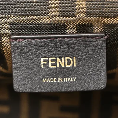 Fendi Midi Fendi First Dark Coffee Shiny Nappa Leather Gold Hardware