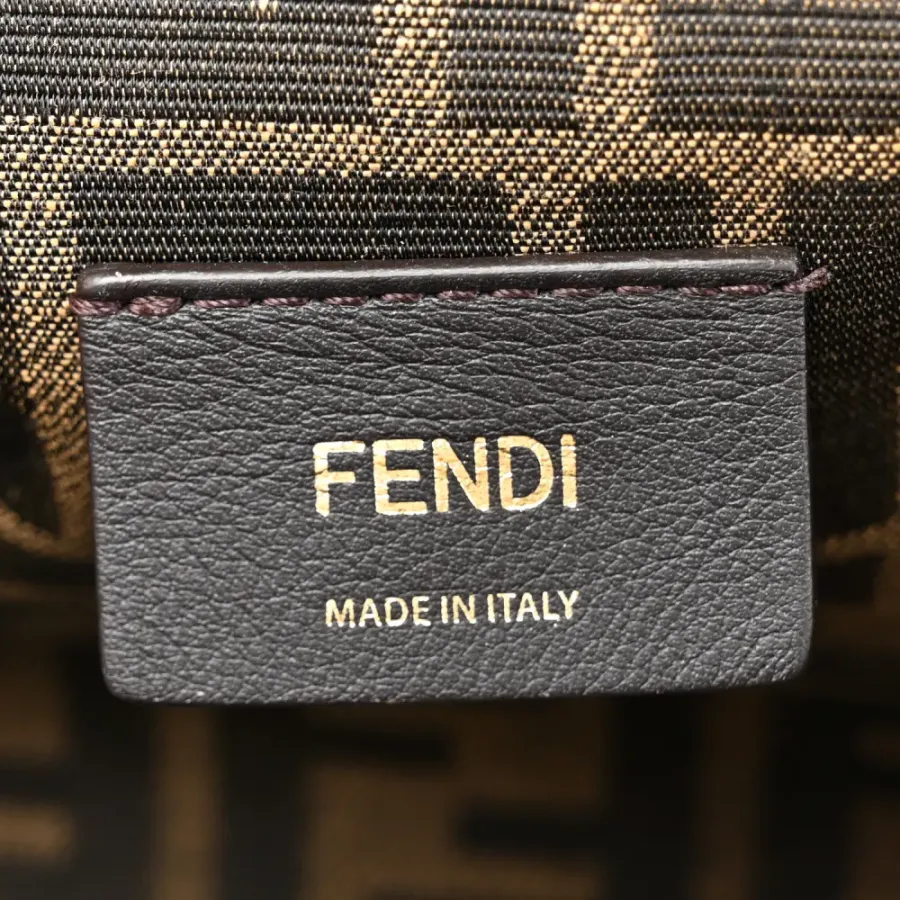 Fendi Midi Fendi First Dark Coffee Shiny Nappa Leather Gold Hardware