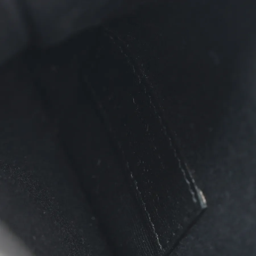 Saint Laurent Small Uptown Pouch Black Embossed Monogram Calfskin & Crocodile Leather Silver Hardware