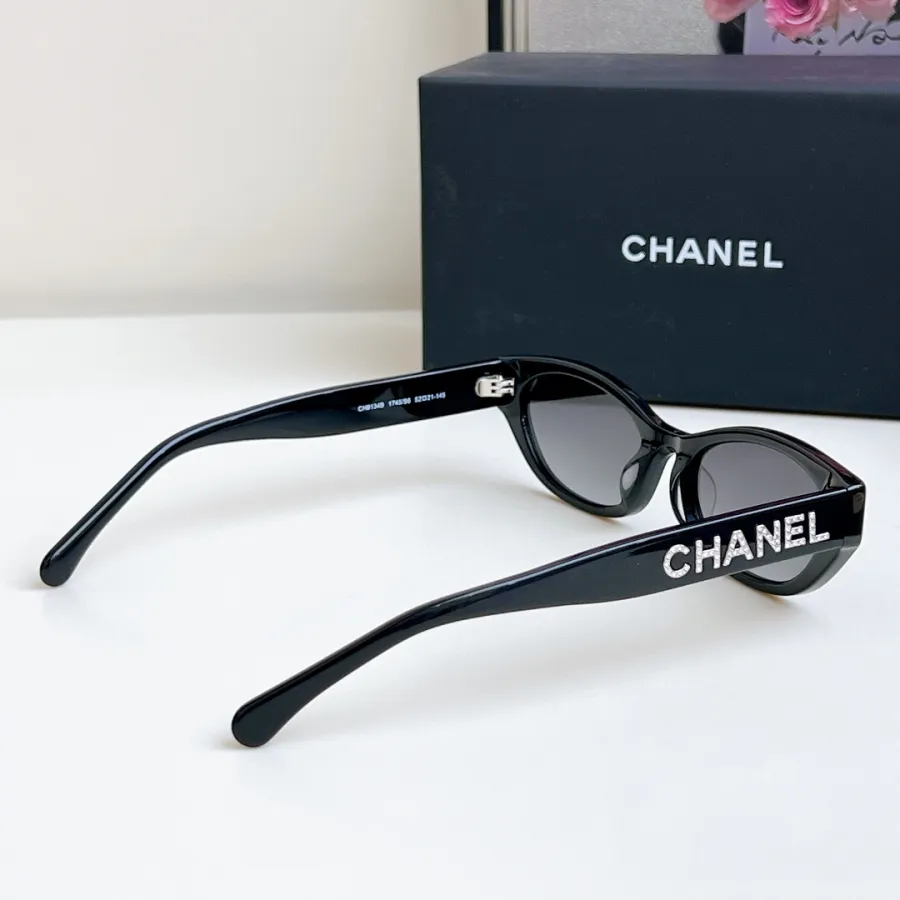 CHANEL round frame glasses black color SIZE 54-19-145