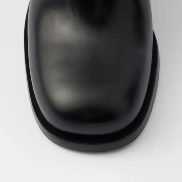 PRADA Black shiny leather ankle boots - Image 4