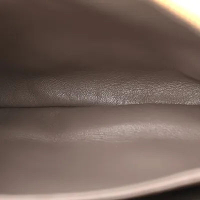 Prada Mini Soft Zippered Shoulder Bag Clay Grey Vitello Daino Leather Gold Hardware