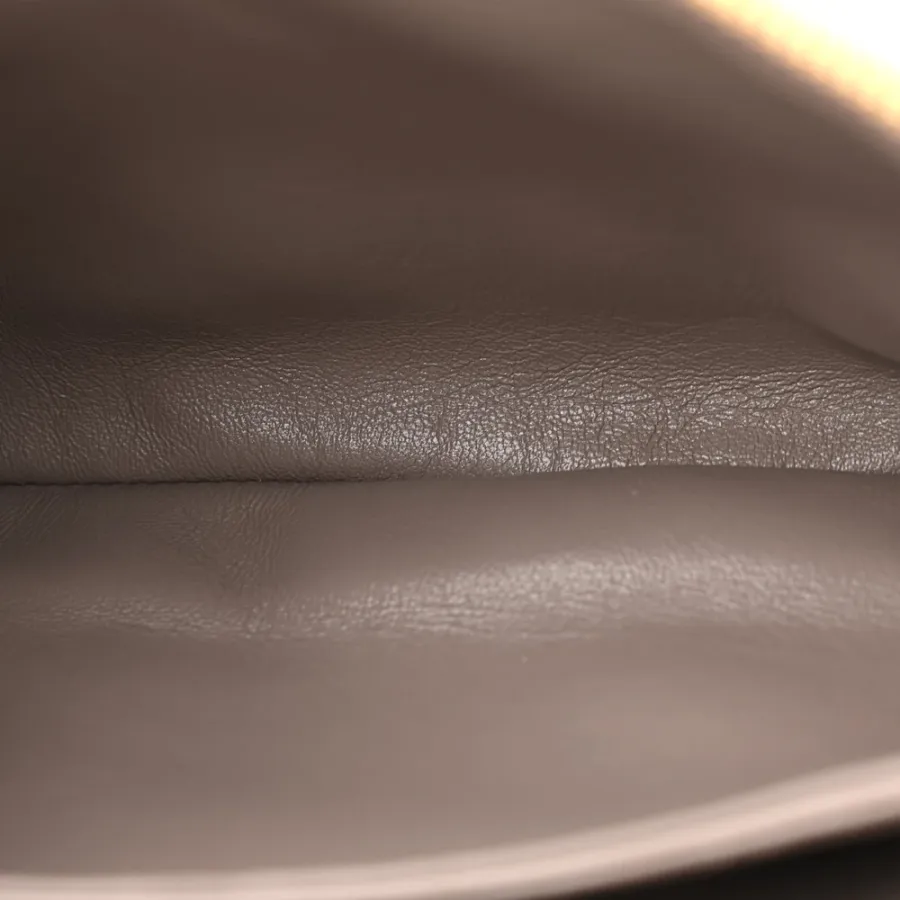 Prada Mini Soft Zippered Shoulder Bag Clay Grey Vitello Daino Leather Gold Hardware