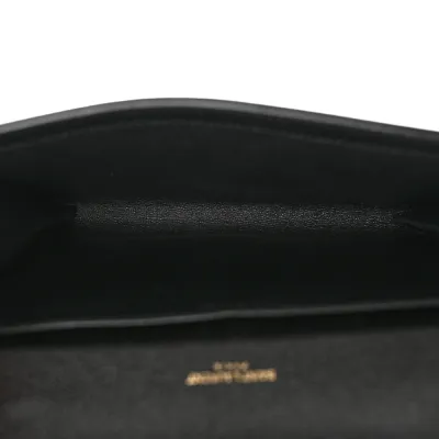 Saint Laurent Small Uptown Chain Wallet Black Grain De Poudre Leather Gold Hardware