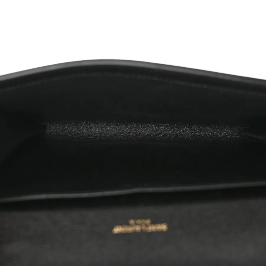 Saint Laurent Small Uptown Chain Wallet Black Grain De Poudre Leather Gold Hardware