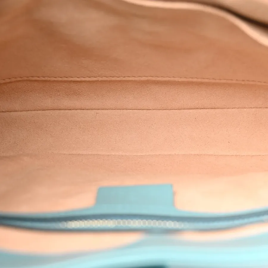 Gucci Small Bi-Color Jackie 1961 Hobo Dusty Azure Boarded Dyana Lux Calfskin Leather Brass Hardware