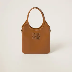 Miu Miu Calfskin Leather Brown Shoulder Bags